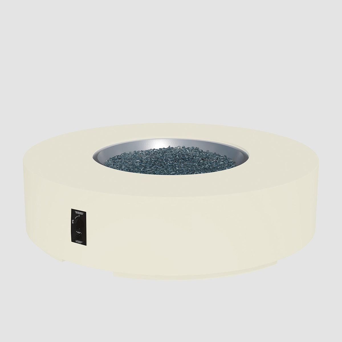 60-inch Cove Concrete round gas fire pit table in Linen