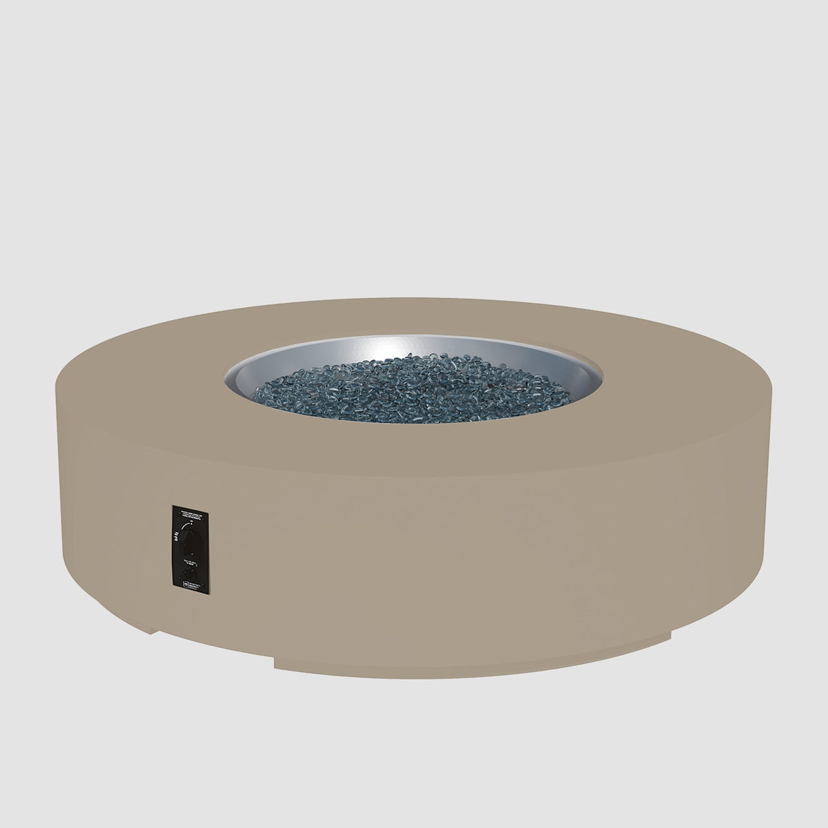 60-inch Cove Concrete round gas fire pit table in Latte