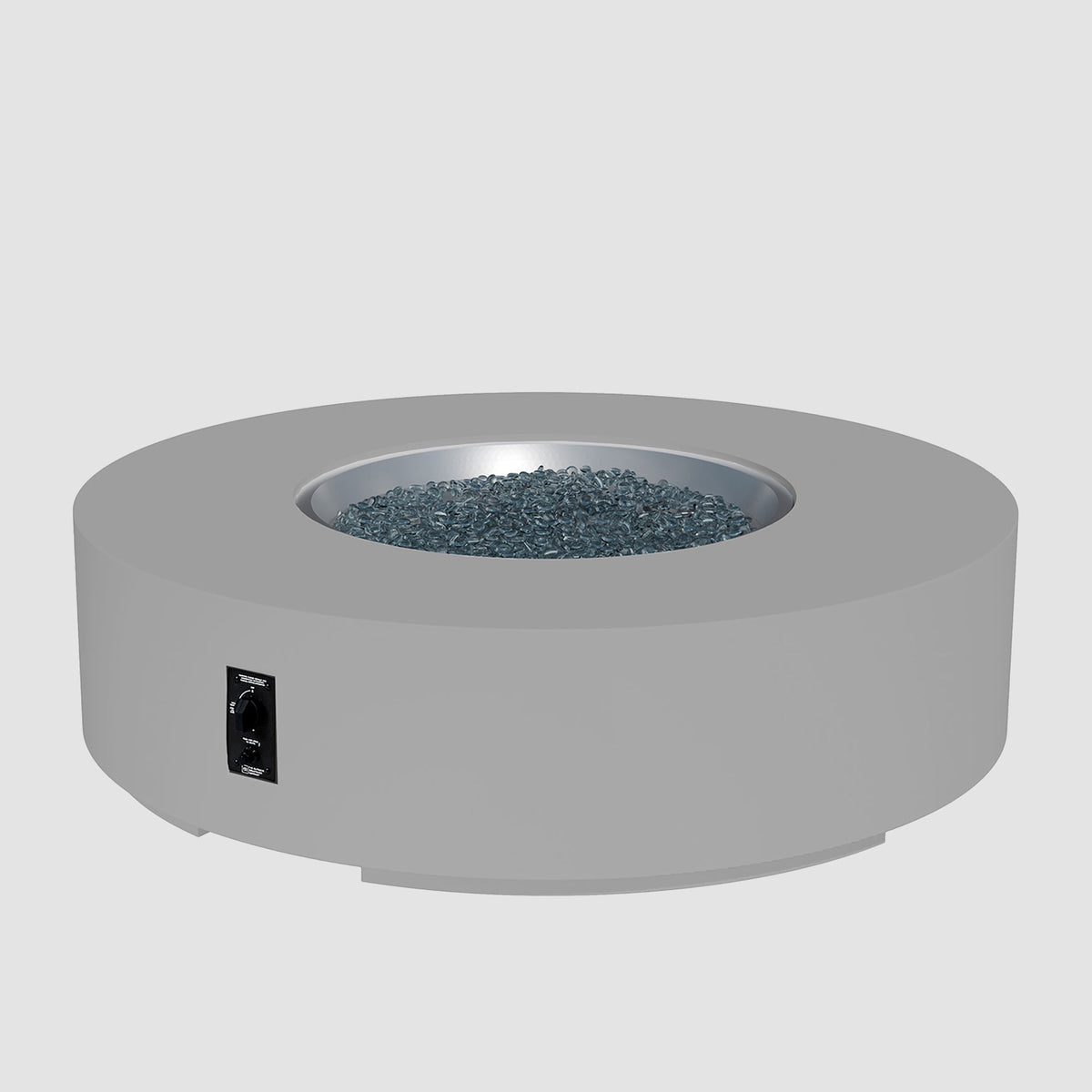 60-inch Cove Concrete round gas fire pit table in Natural Grey