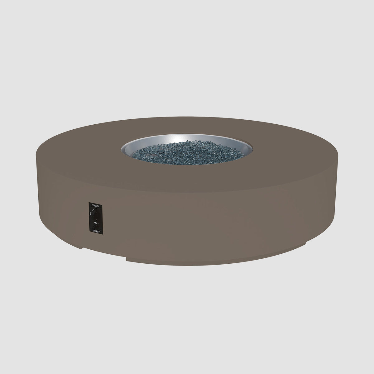 72-inch Cove Concrete round gas fire pit table in Earth Stone