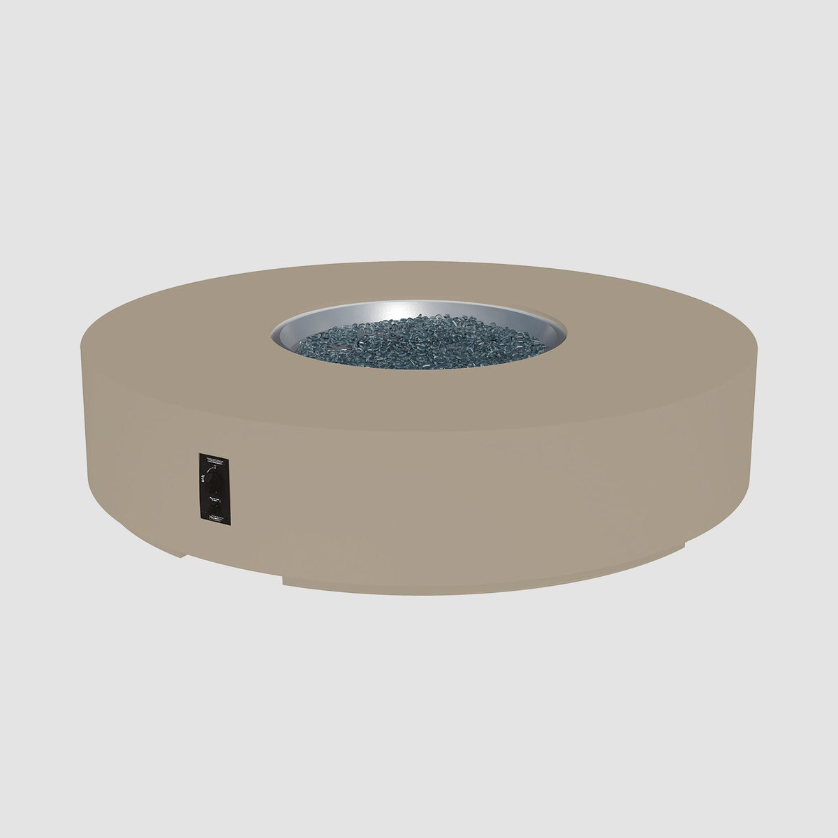 72-inch Cove Concrete round gas fire pit table in Latte