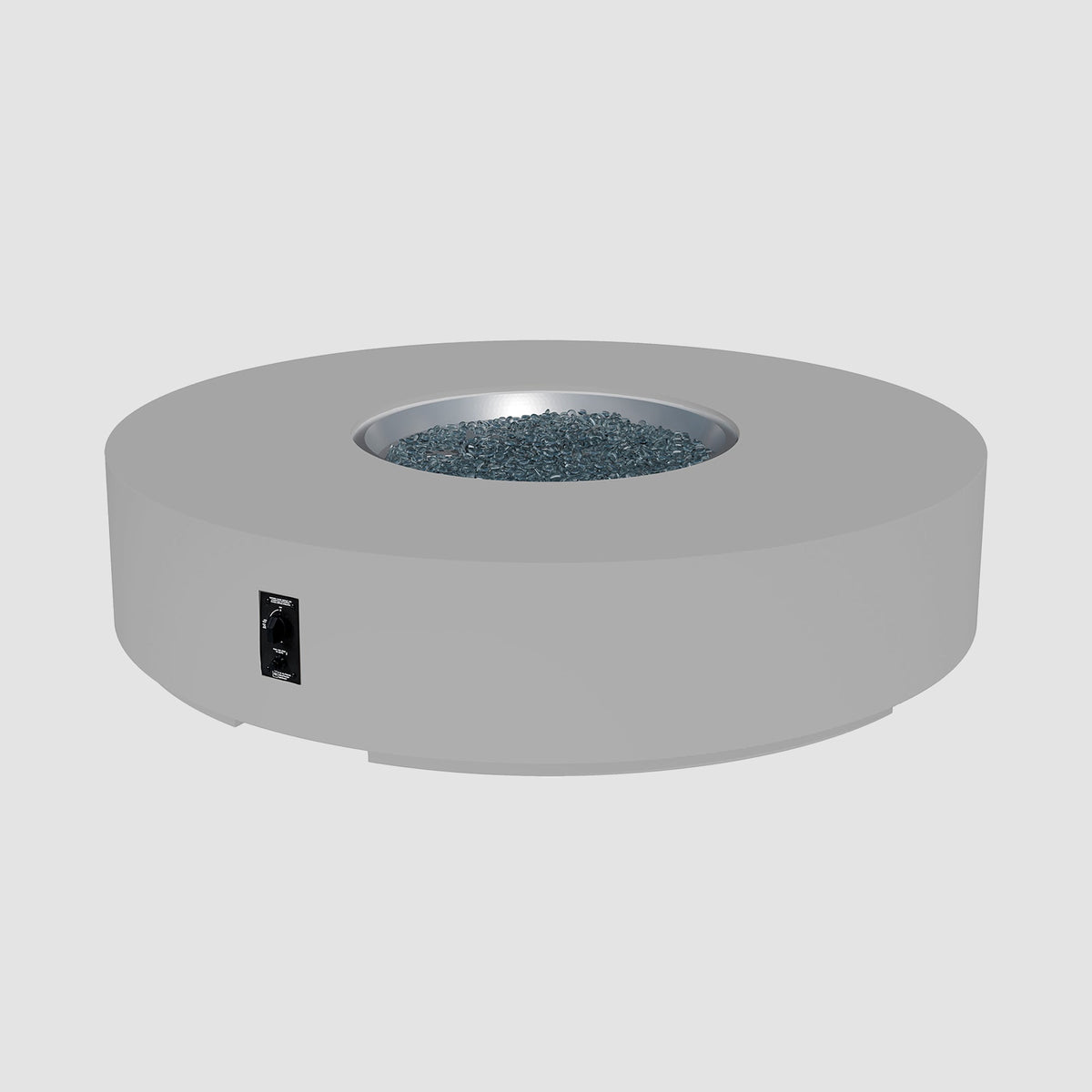 72-inch Cove Concrete round gas fire pit table in Natural Grey