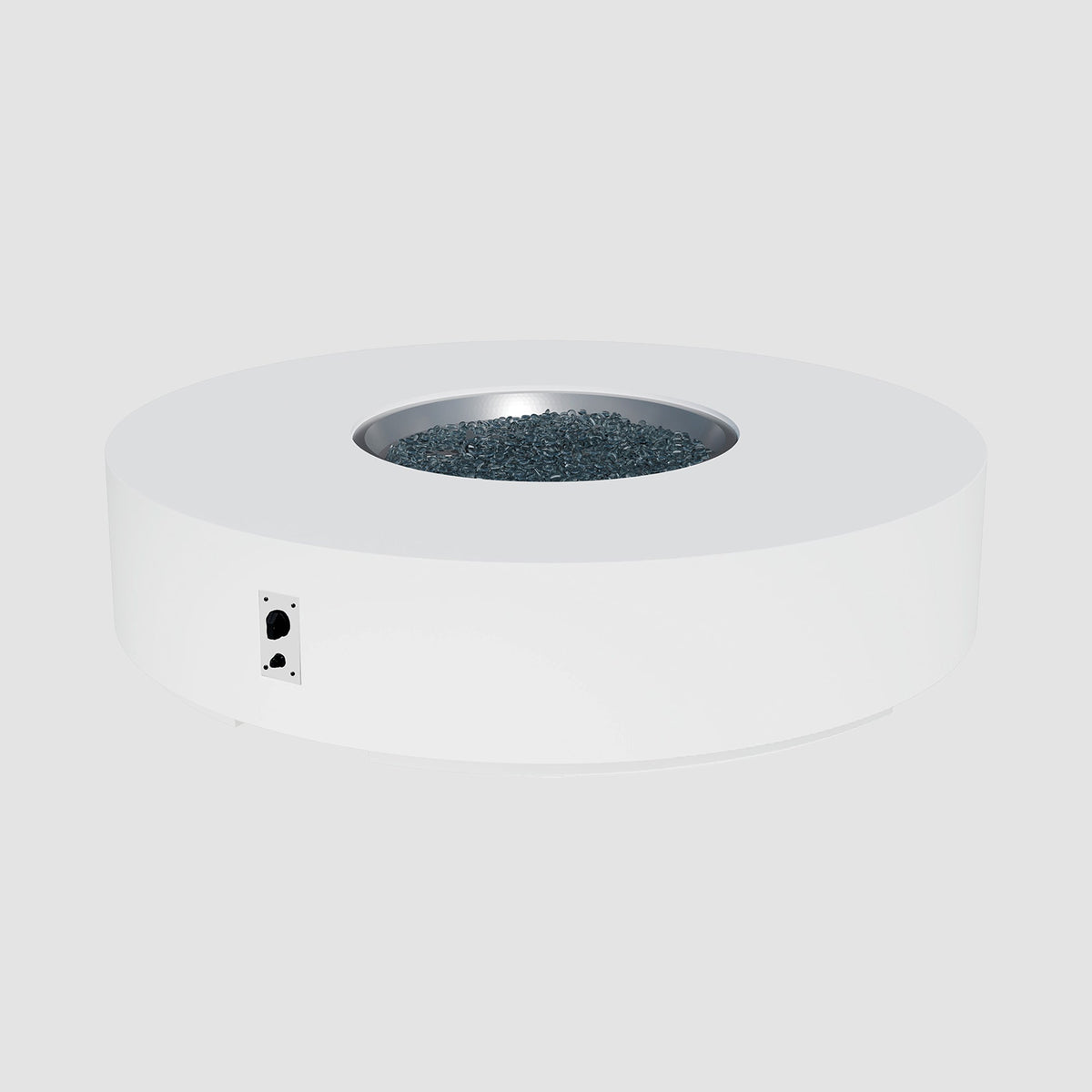 72-inch Cove Concrete round gas fire pit table in White