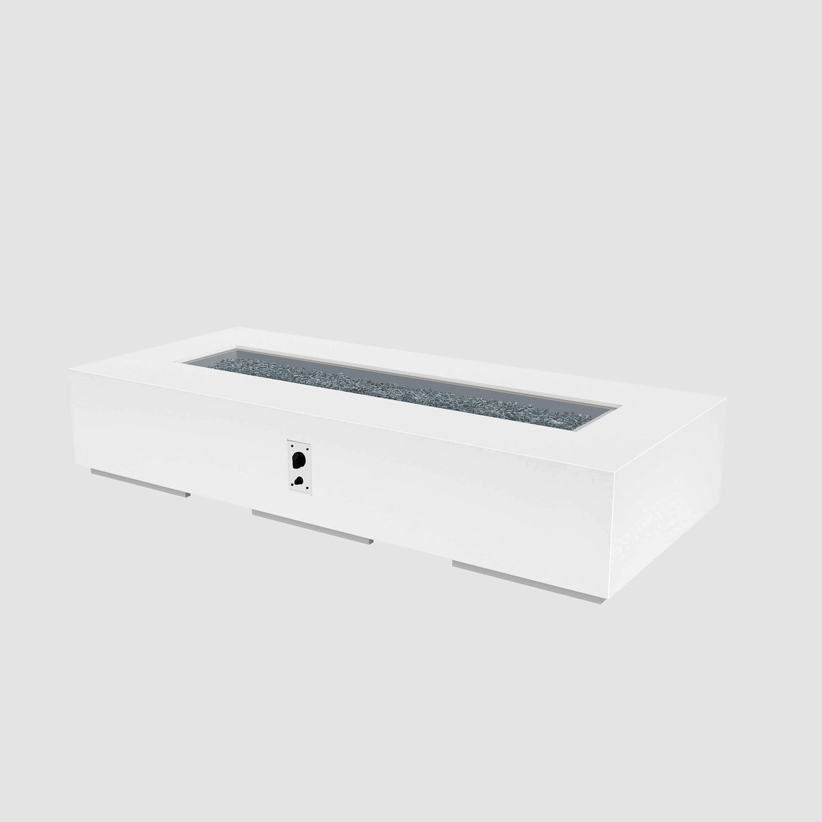84-inch Cove Concrete Linear gas fire pit in White