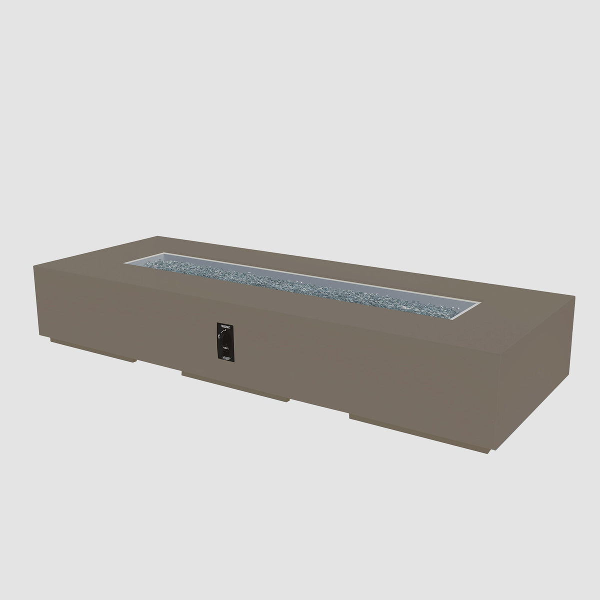96-inch Cove Concrete Linear gas fire pit in Earth Stone