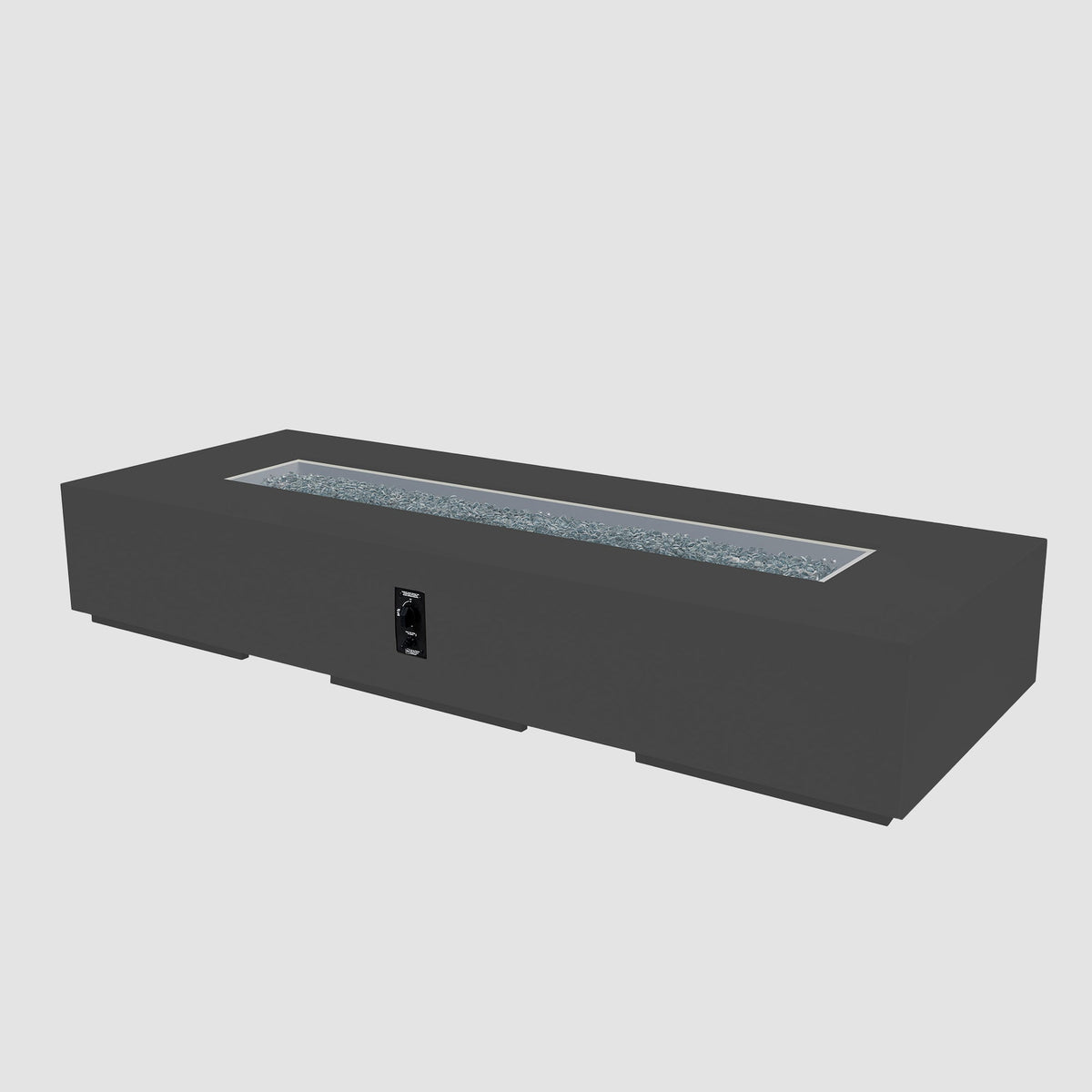 96-inch Cove Concrete Linear gas fire pit in Midnight Mist