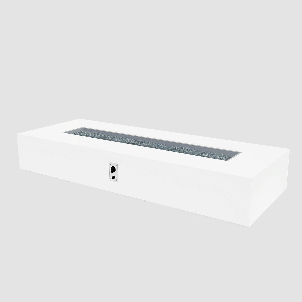 96-inch Cove Concrete Linear gas fire pit in White