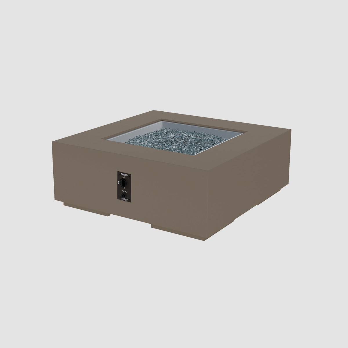 42-inch Cove Concrete square gas fire pit table in Earth Stone