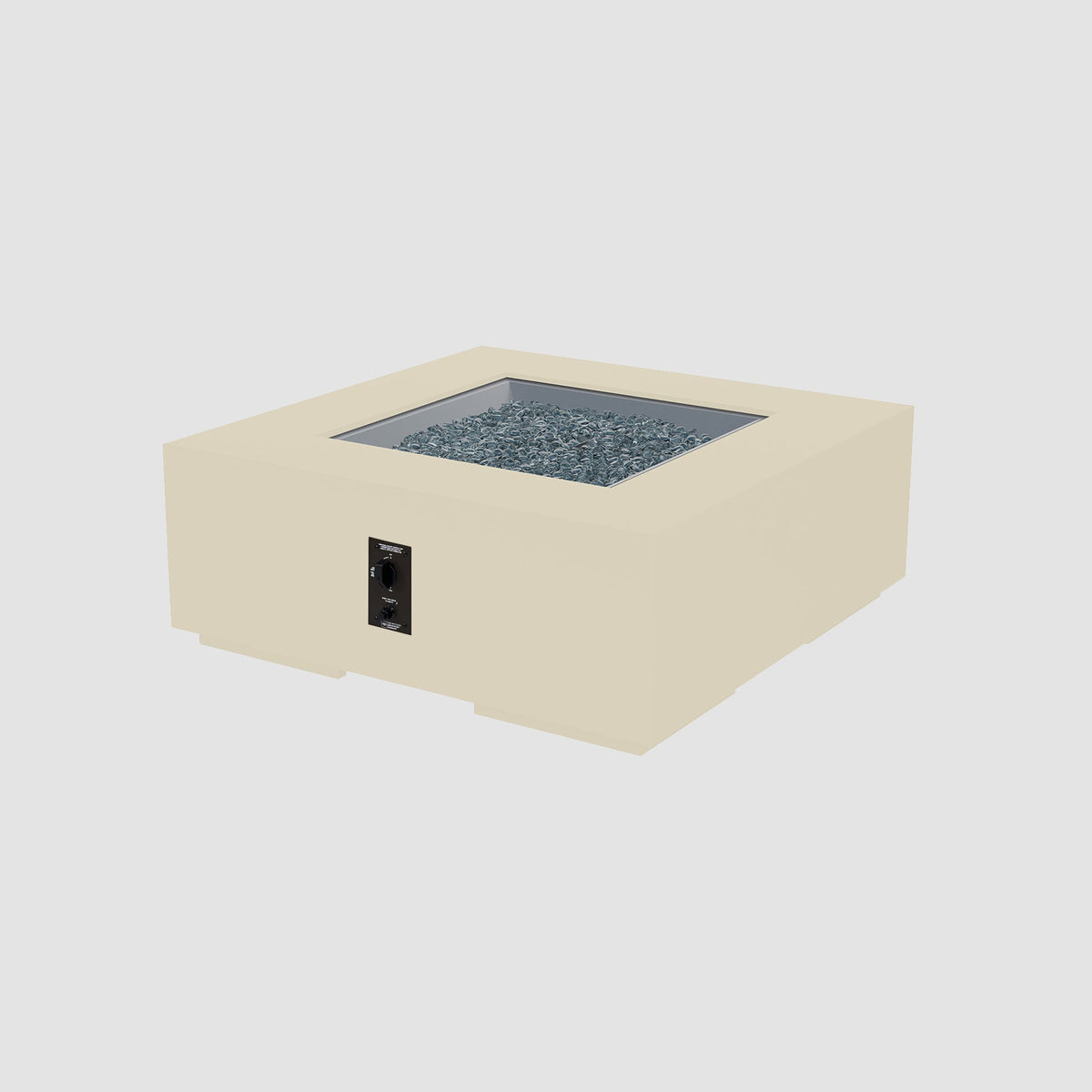 42-inch Cove Concrete square gas fire pit table in Linen