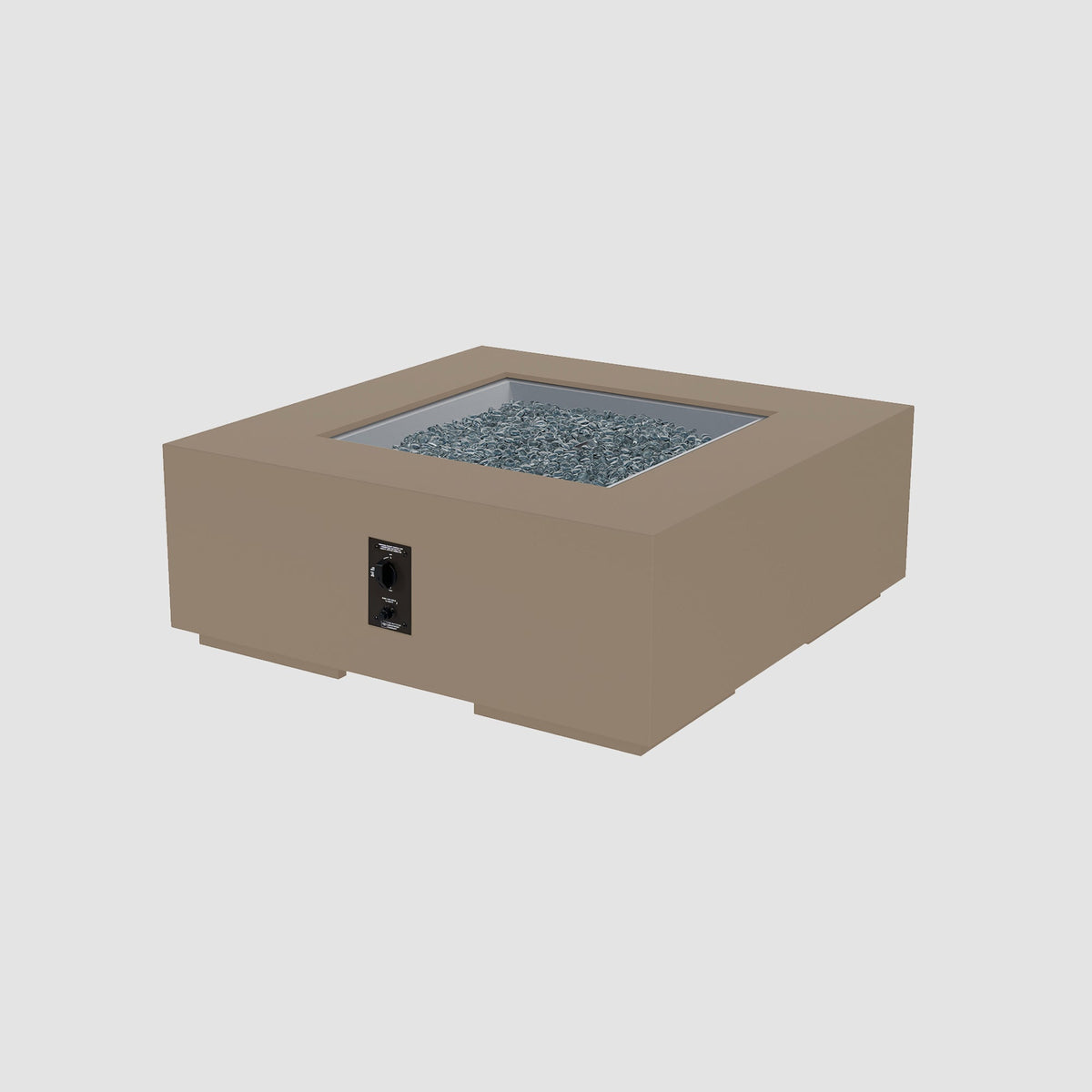 42-inch Cove Concrete square gas fire pit table in Latte