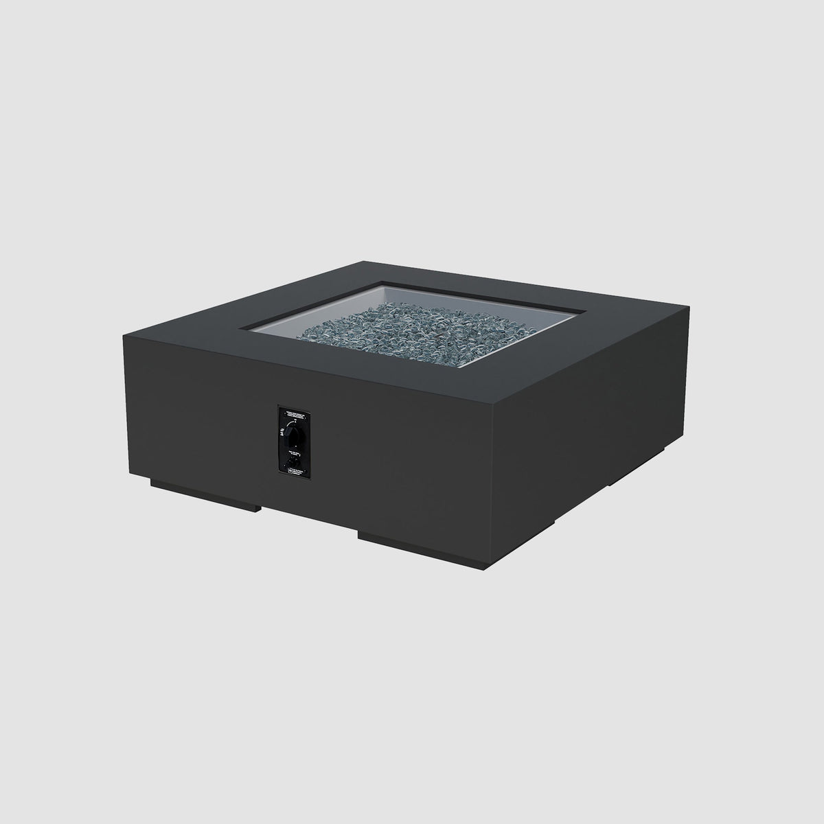 42-inch Cove Concrete square gas fire pit table in Midnight Mist