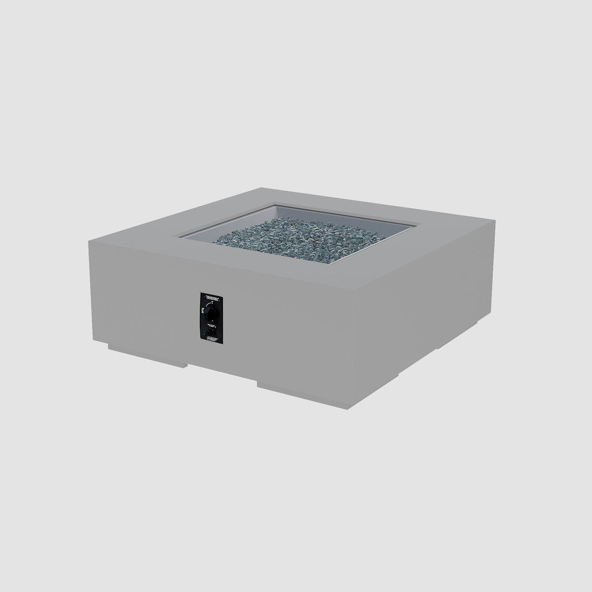 42-inch Cove Concrete square gas fire pit table in Natural Grey