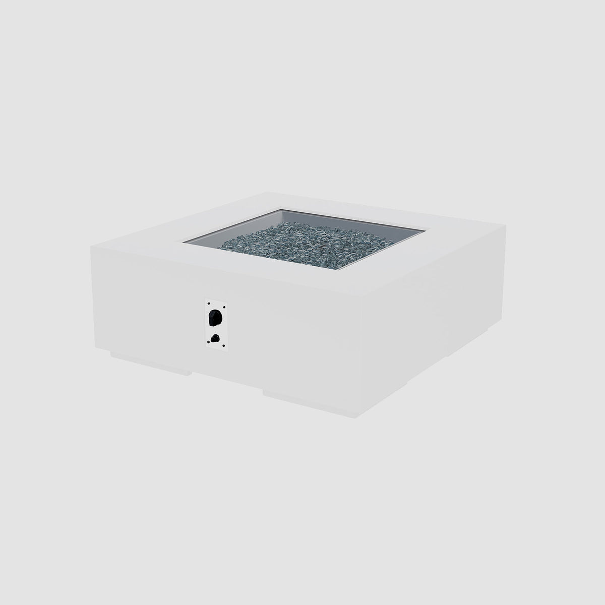 42-inch Cove Concrete square gas fire pit table in White