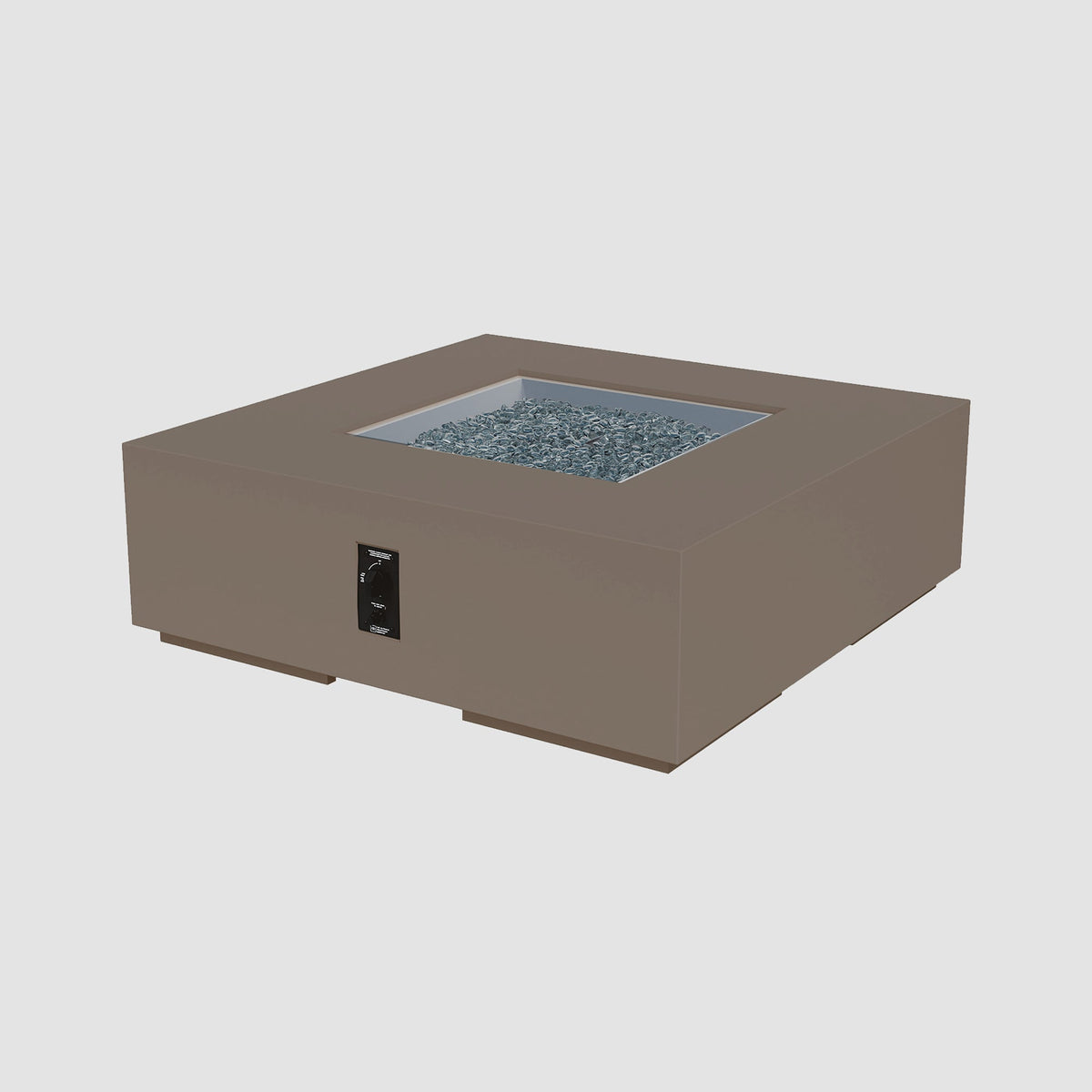 48-inch Cove Concrete square gas fire pit table in Earth Stone