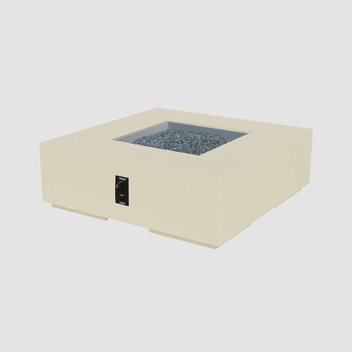 48-inch Cove Concrete square gas fire pit table in Linen