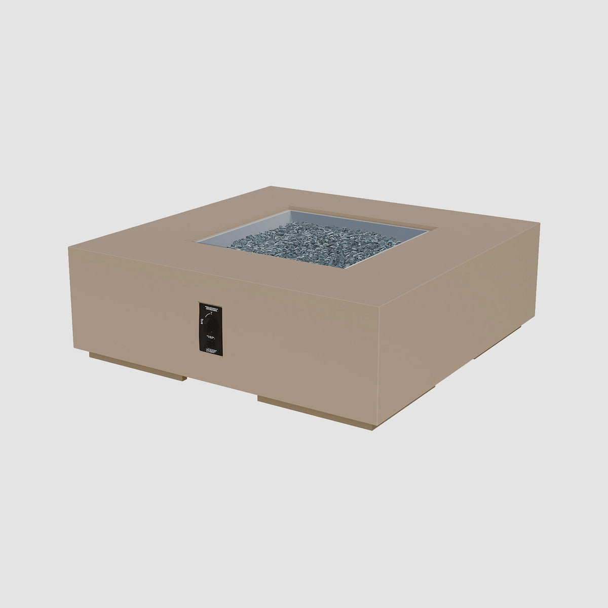 48-inch Cove Concrete square gas fire pit table in Latte
