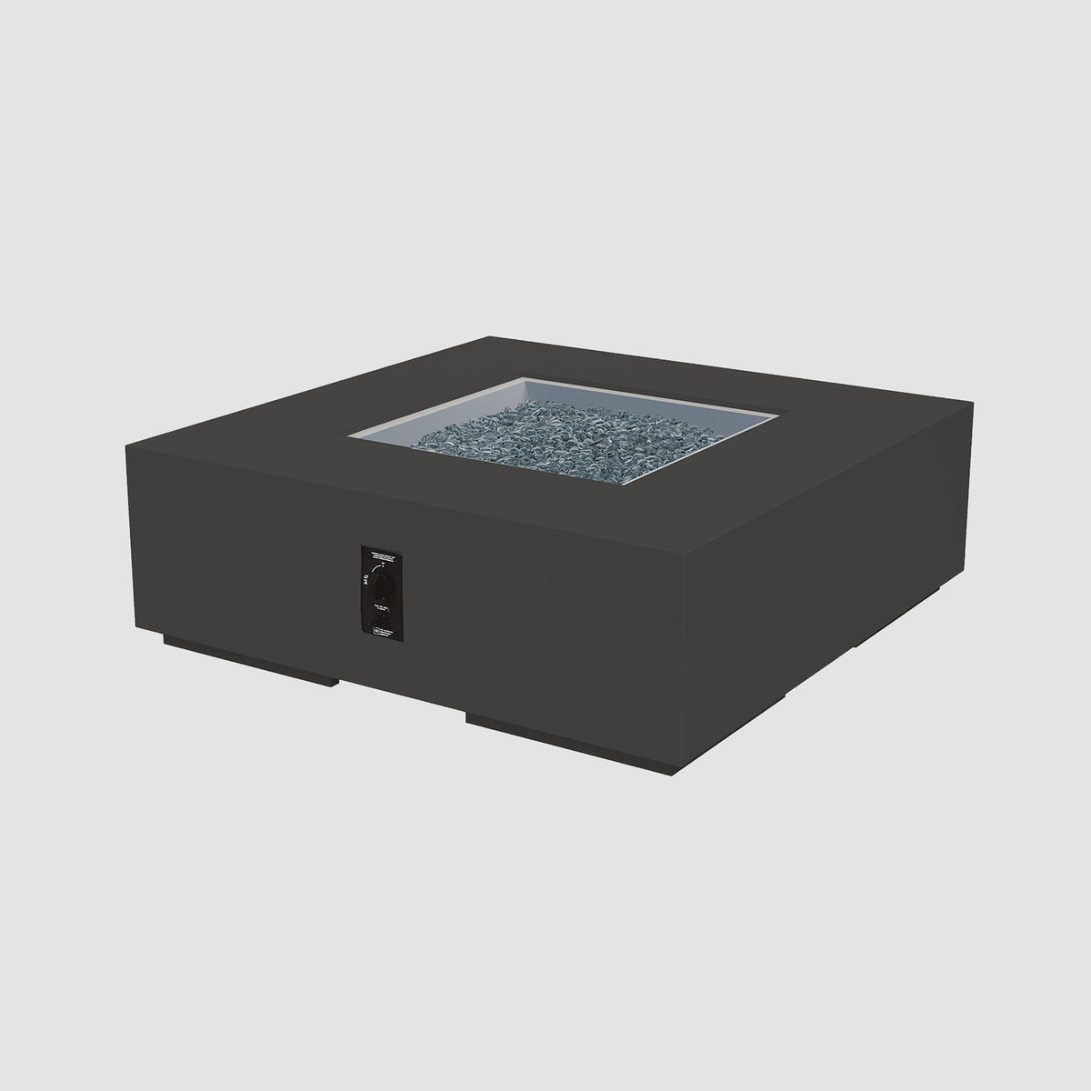 48-inch Cove Concrete square gas fire pit table in Midnight Mist