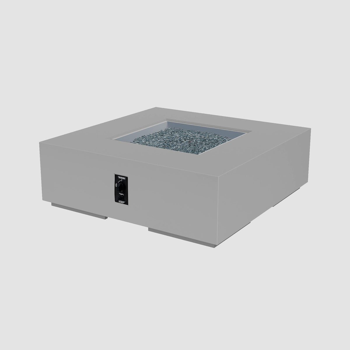 48-inch Cove Concrete square gas fire pit table in Natural Grey