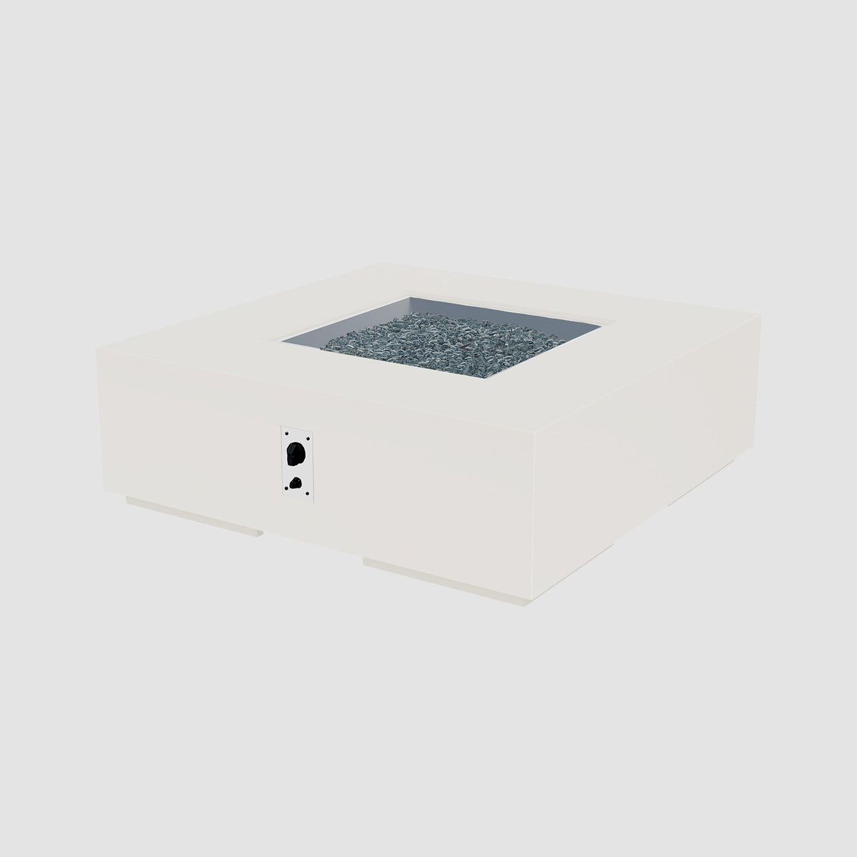 48-inch Cove Concrete square gas fire pit table in White