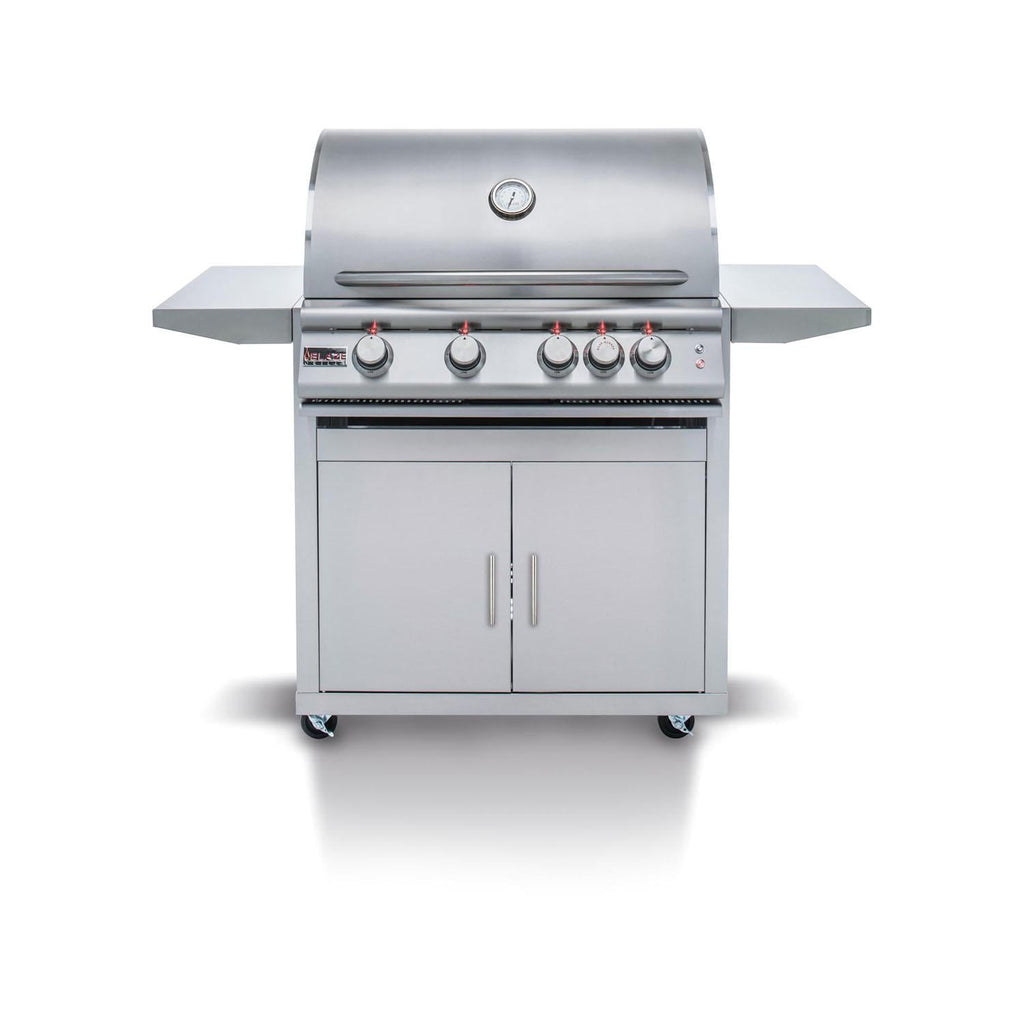 Blaze LTE 32-Inch 4-Burner Freestanding Gas Grill with Rear Infrared Burner & Grill Lights (BLZ-4LTE2+CART)