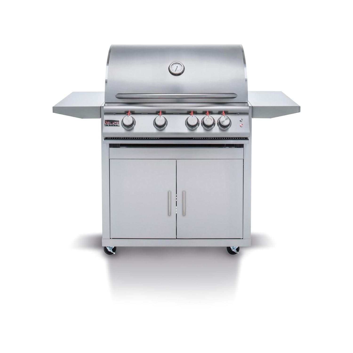 Blaze LTE 32-Inch 4-Burner Freestanding Gas Grill with Rear Infrared Burner & Grill Lights (BLZ-4LTE2+CART)
