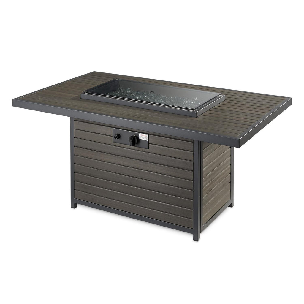 Brooks 50-Inch Rectangular Cast Aluminum Natural Gas Fire Pit Table in Taupe
