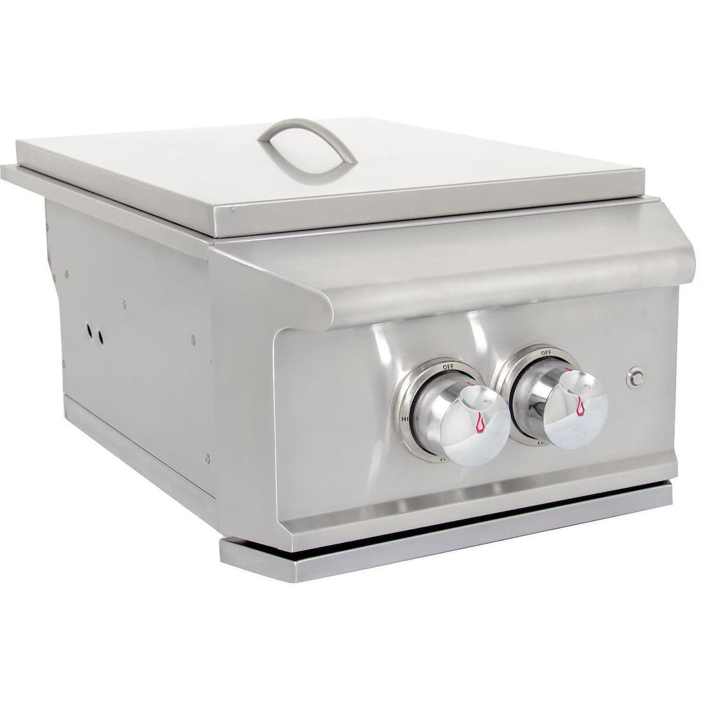 Blaze Professional LUX Built-In Gas High Performance Power Burner w/ Wok Ring & Stainless Steel Lid