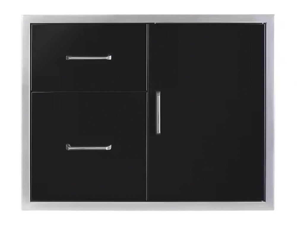 Wildfire 30 X 24 Black 304 Stainless Steel Access Door & Double Drawer Combo