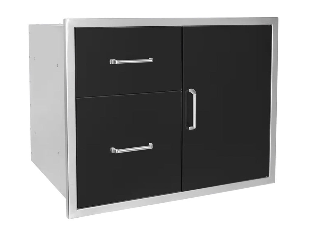 Wildfire 30 X 21 Black 304 Stainless Steel Access Door & Double Drawer Combo