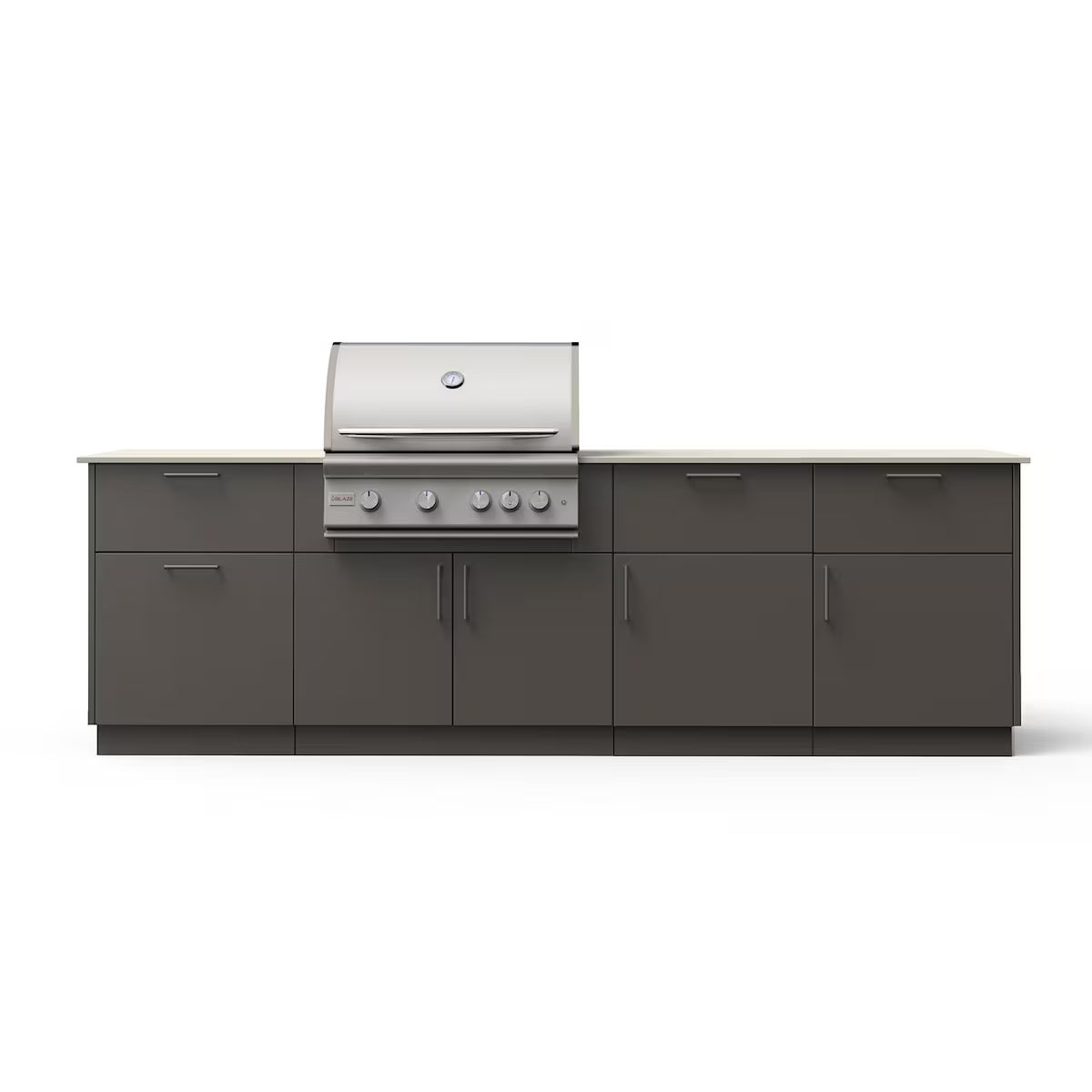 Blaze High Noon 10-Ft Outdoor Kitchen Island w/ 32-Inch Marine Grade LTE+ Propane Grill in Architectural Bronze w/ Keon Countertop