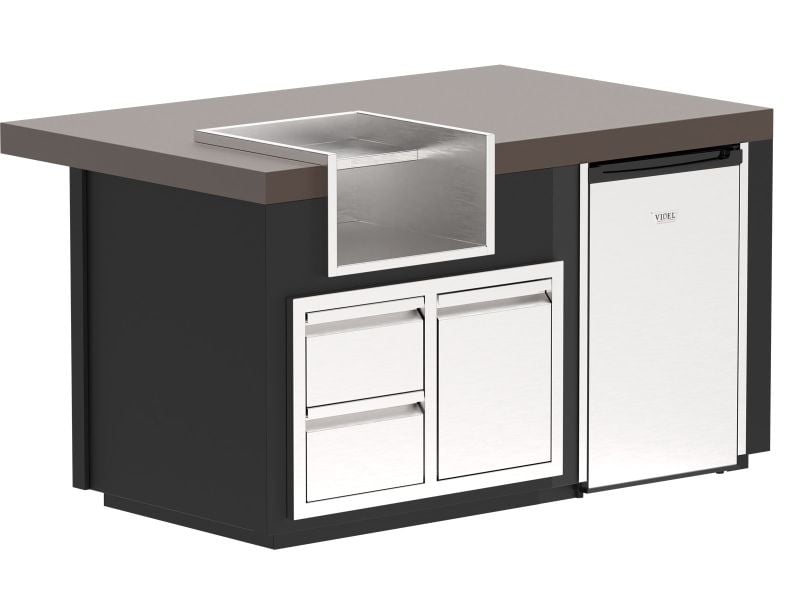 Videl 5 1/3-Ft Luxe Margarita Center with Refrigerator