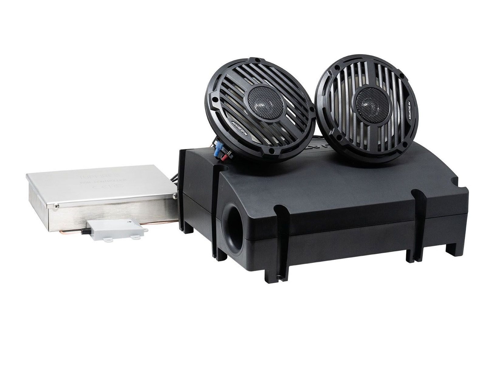 Videl 6-Ft Alta L-Shaped Outdoor Kitchen Island with Gran Fuego 36-Inch 4-Burner Gas Grill, Audio System and Double Doors