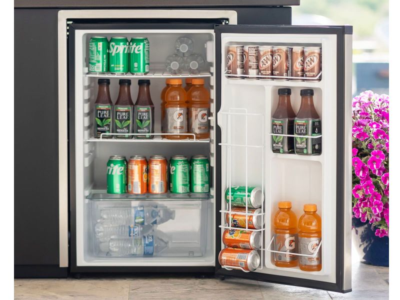 Videl 9 1/3-Ft Maestro L-Shaped Outdoor Kitchen Island with Gran Fuego 42-Inch 5-Burner Gas Grill, Double Side Burner, 4.5 Cu. Ft. Refrigerator, Sink and LED & Outdoor Audio System