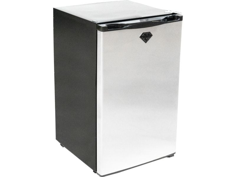 Videl 9 1/3-Ft Maestro L-Shaped Outdoor Kitchen Island with Gran Fuego 42-Inch 5-Burner Gas Grill, Double Side Burner, 4.5 Cu. Ft. Refrigerator, Sink and LED & Outdoor Audio System