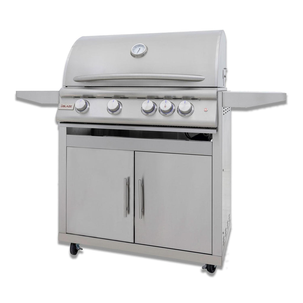 Blaze LTE+ 32-Inch 4-Burner Freestanding Gas Grill w/ Lift-Assist Hood and Rear Infrared Burner (BLZ-4LTE3+CART)