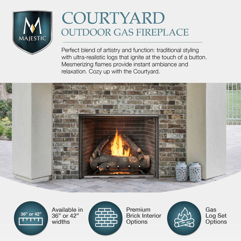 Chimenea de gas para exteriores Courtyard de 42" de Majestic 