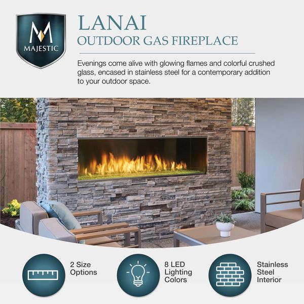 Lanai 48" Outdoor Linear Gas Fireplace by Majestic