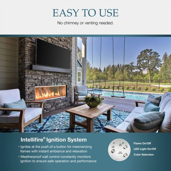 Lanai 48" Outdoor Linear Gas Fireplace by Majestic