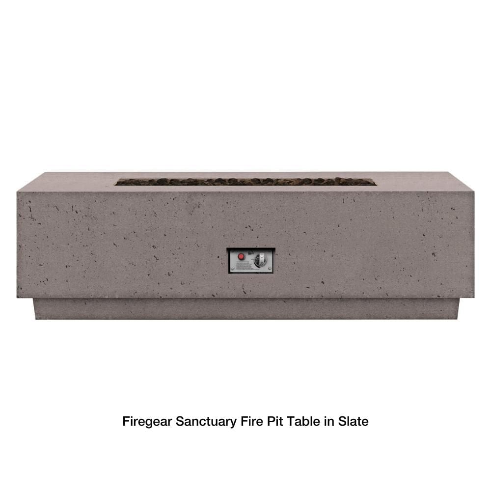 Elegant 56-Inch Rectangular Concrete Gas Fire Pit Table