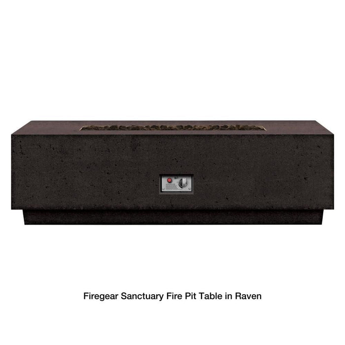 Elegant 56-Inch Rectangular Concrete Gas Fire Pit Table