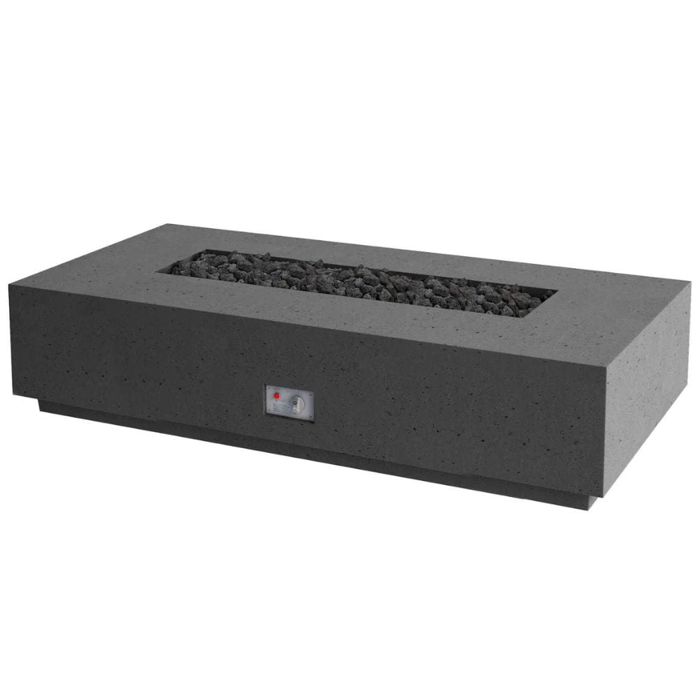 Elegant 56-Inch Rectangular Concrete Gas Fire Pit Table