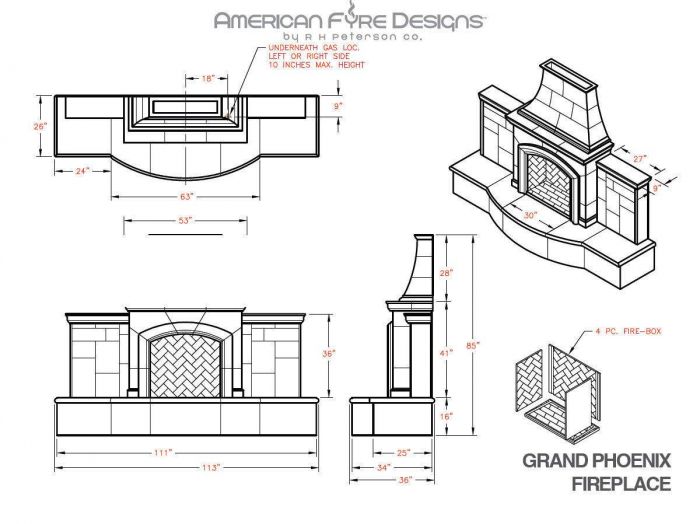 American Fyre Designs Grand Phoenix Outdoor Gas Fireplace