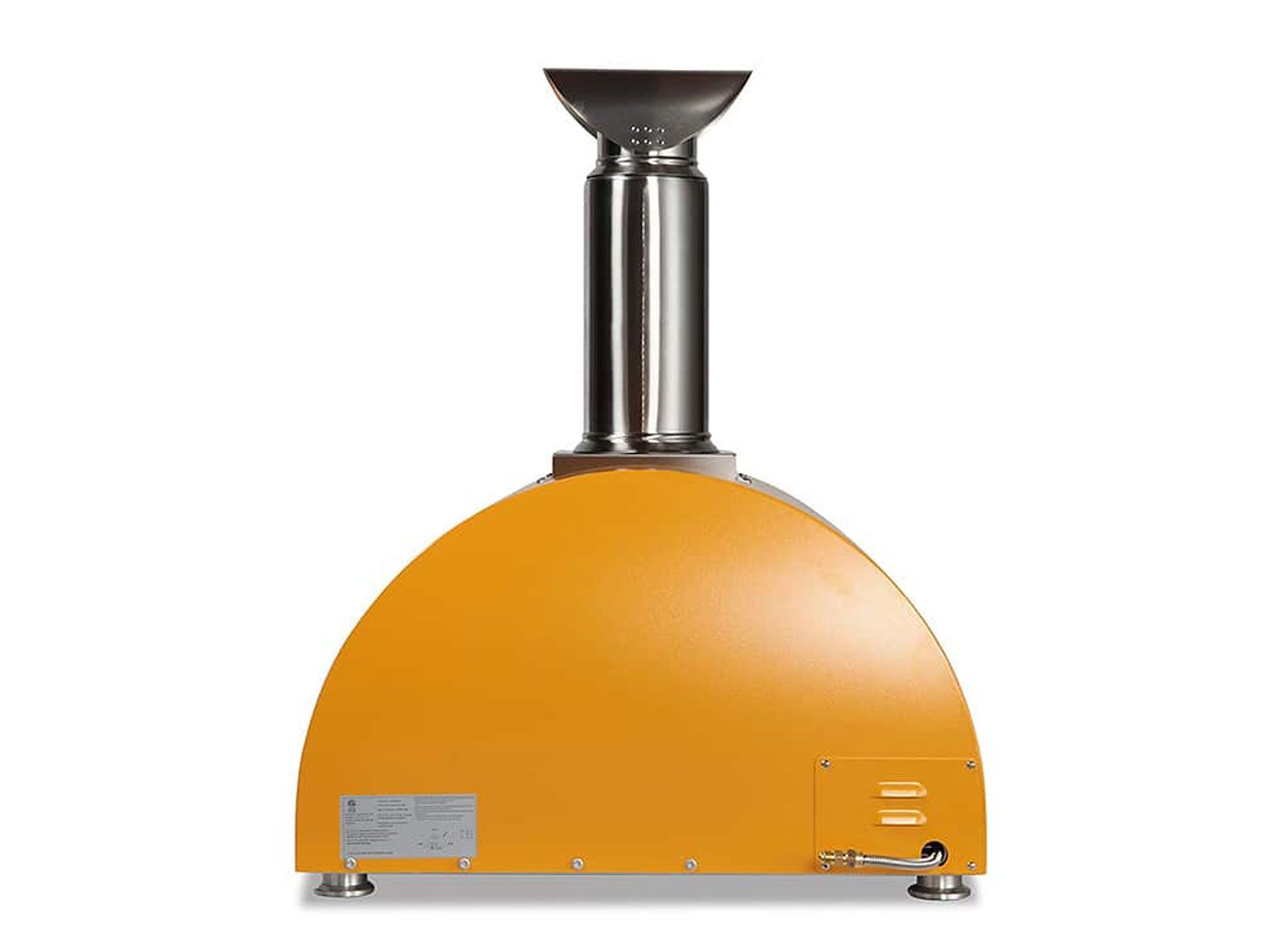 coyote 30-inch hybrid multi-fuel outdoor pizza oven - yellow
