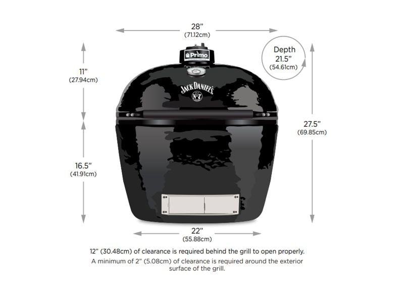 Primo Oval XL Jack Daniels Edition Ceramic Kamado Charcoal Grill