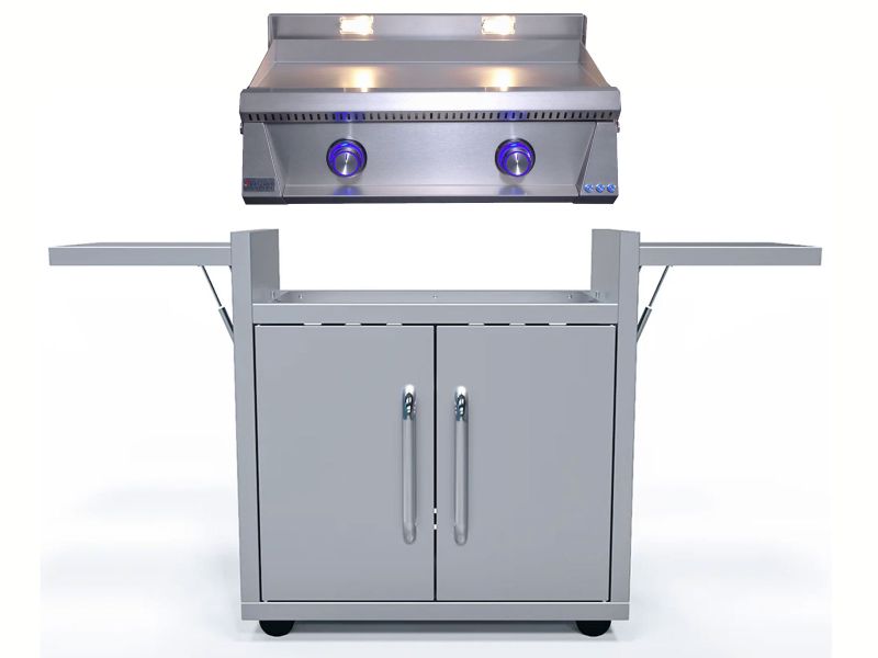 Le Griddle Pro Series 75 30-Inch 2-Burner Freestanding Gas Griddle with Lights - 3mm Plate