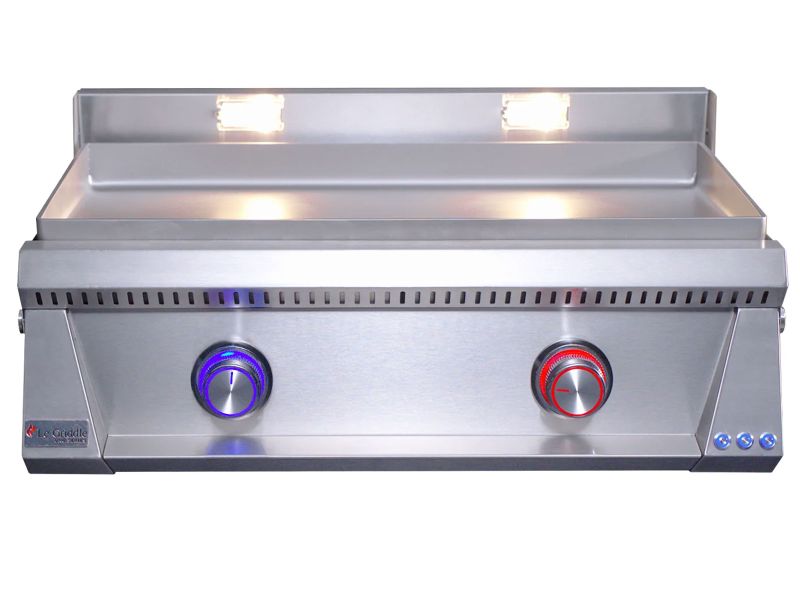 Le Griddle Pro Series 75 30-Inch 2-Burner Freestanding Gas Griddle with Lights - 6mm Plate