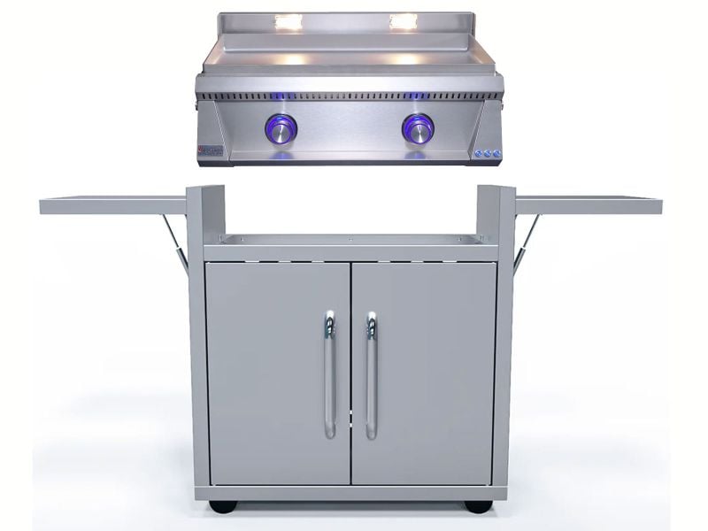 Le Griddle Pro Series 75 30-Inch 2-Burner Freestanding Gas Griddle with Lights - 6mm Plate