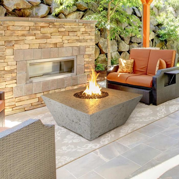 Athena Olympus Square Fire Pit - Color White