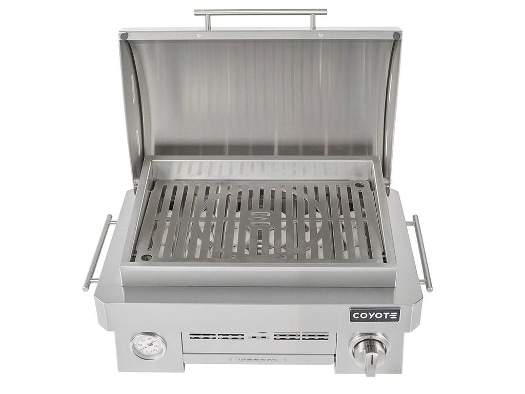 Parrilla portátil de propano de acero inoxidable Coyote de 25 pulgadas 