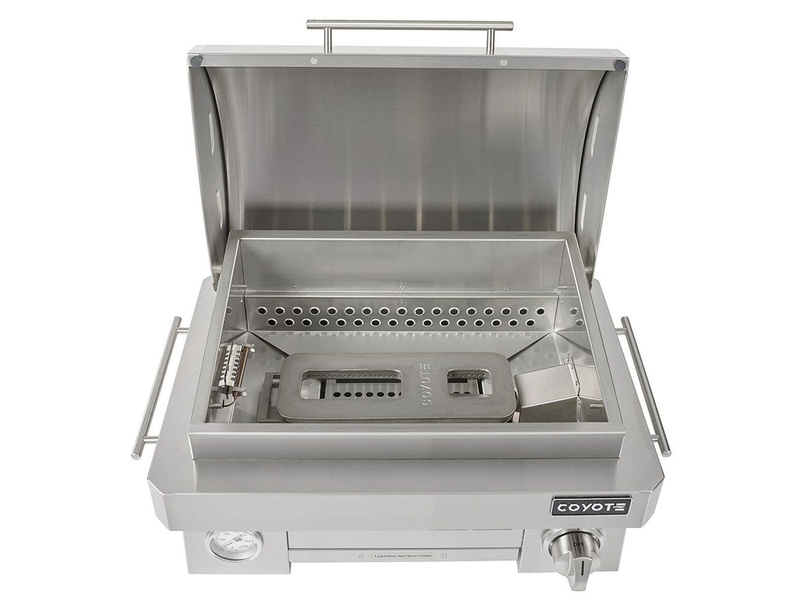 Parrilla portátil de propano de acero inoxidable Coyote de 25 pulgadas 